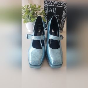 GB2-Night Glitter Mary Jane Platform Pumps